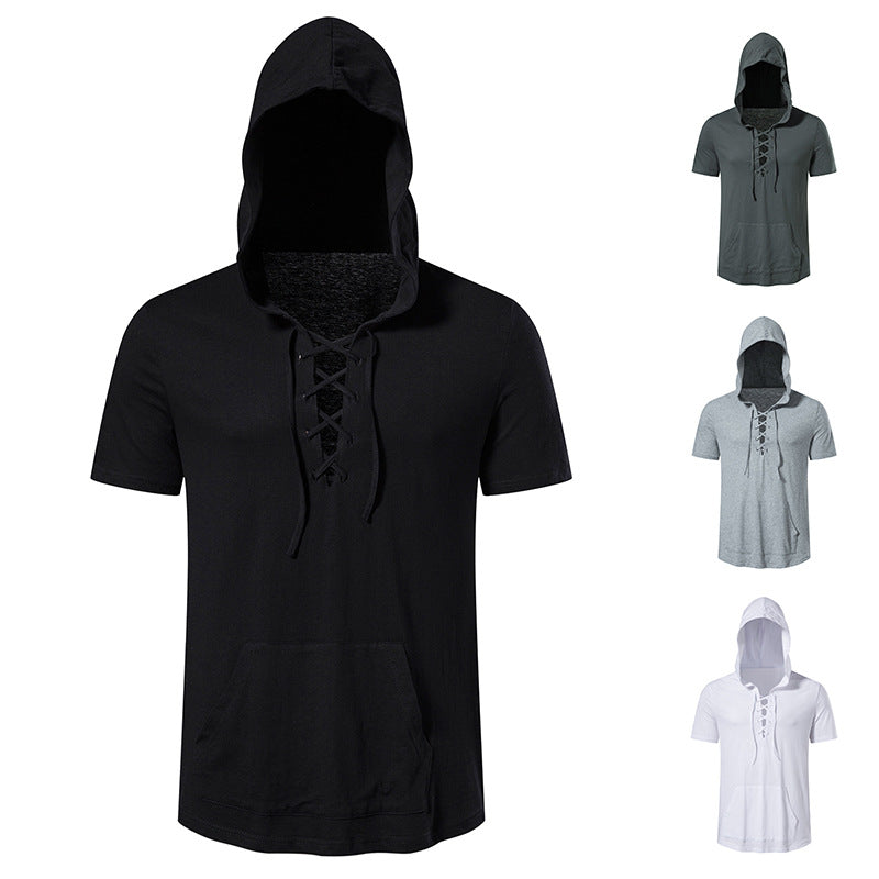 Herrarnas hoodie-t-shirt med kreativ snördesign Eva Jonsson-Eva Jonsson