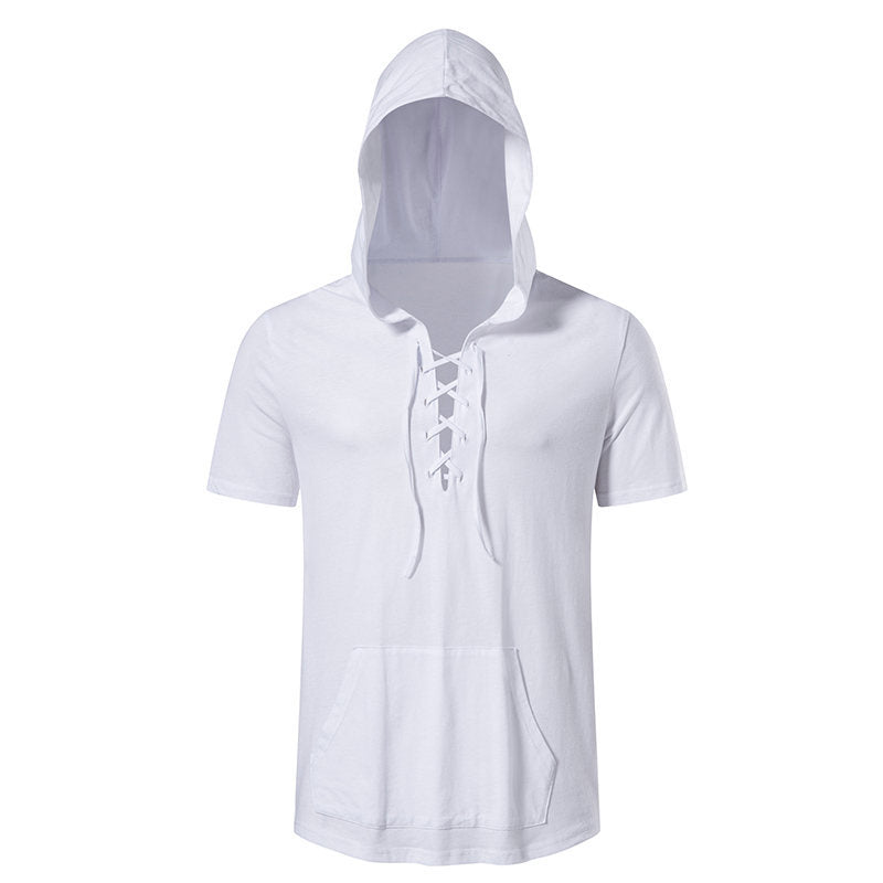 Herrarnas hoodie-t-shirt med kreativ snördesign Eva Jonsson-Eva Jonsson
