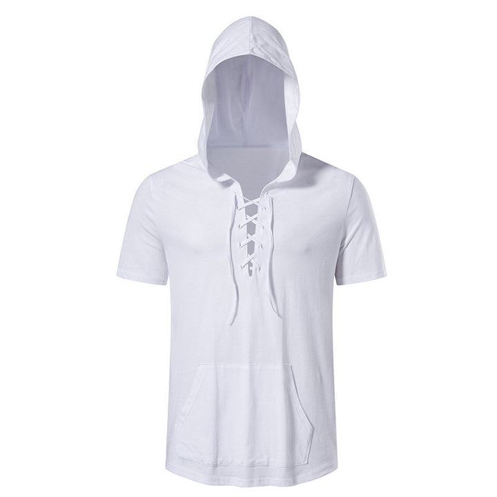 Herrarnas hoodie-t-shirt med kreativ snördesign Eva Jonsson-Eva Jonsson