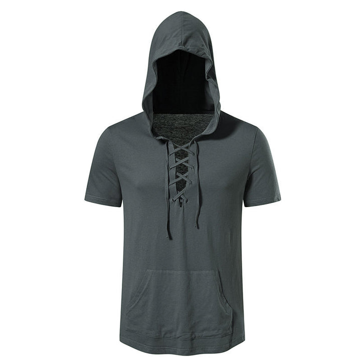 Herrarnas hoodie-t-shirt med kreativ snördesign Eva Jonsson-Eva Jonsson