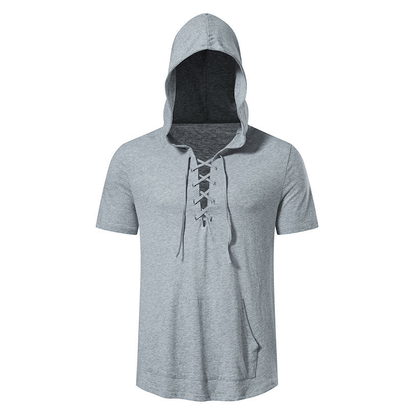 Herrarnas hoodie-t-shirt med kreativ snördesign Eva Jonsson-Eva Jonsson