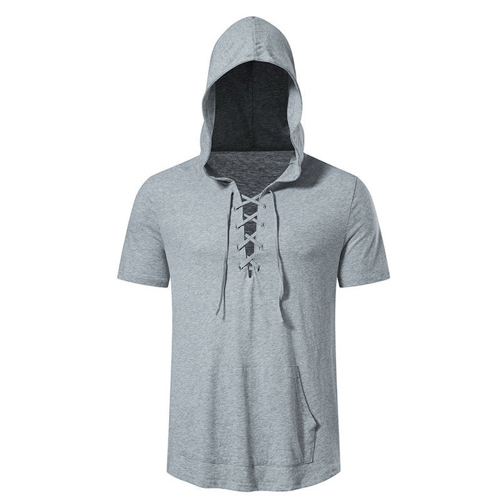 Herrarnas hoodie-t-shirt med kreativ snördesign Eva Jonsson-Eva Jonsson