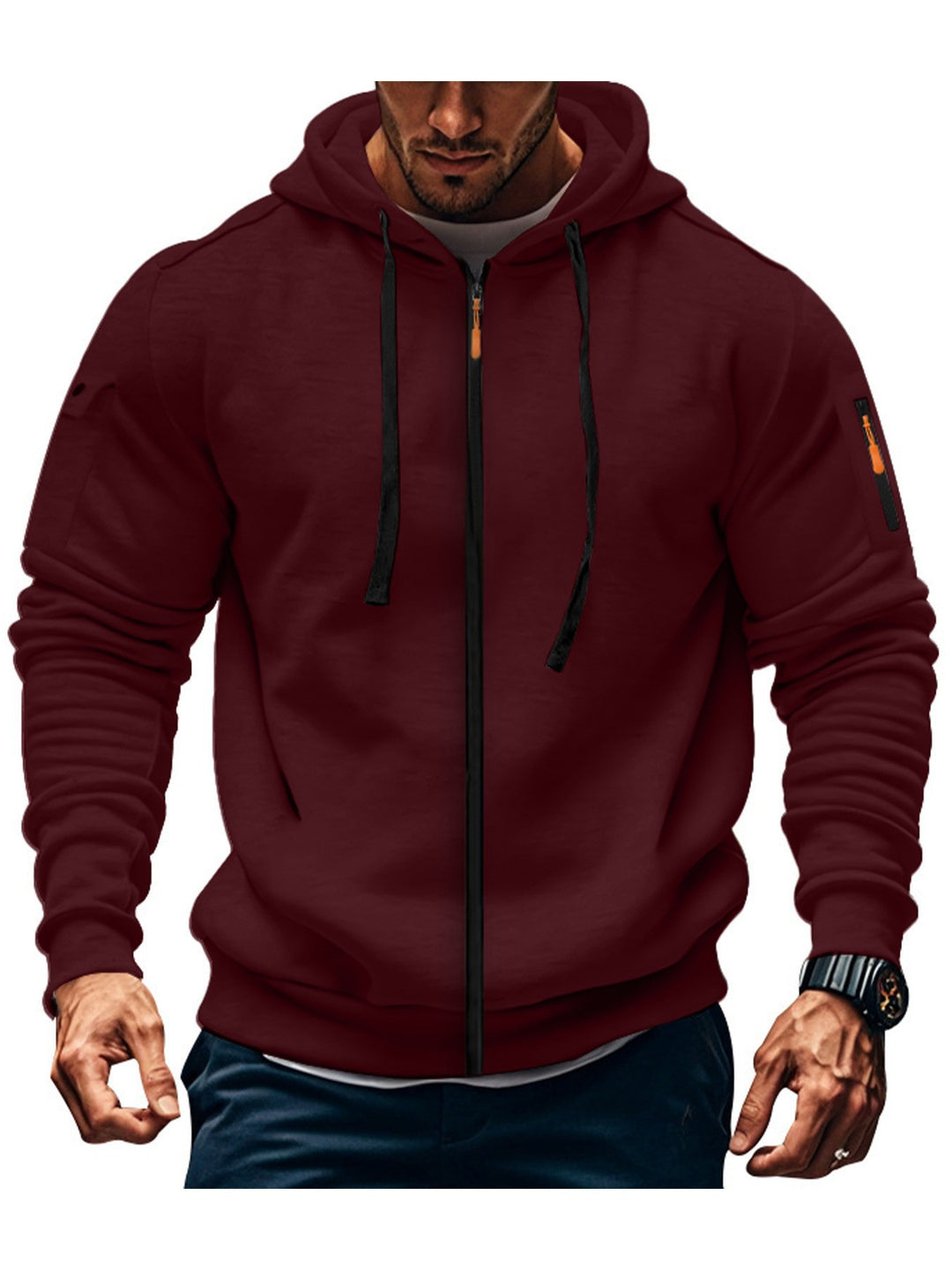 Herrarnas hoodiejacka med funktionella dragkedjsfickor och modern passform Mirla-Eva Jonsson