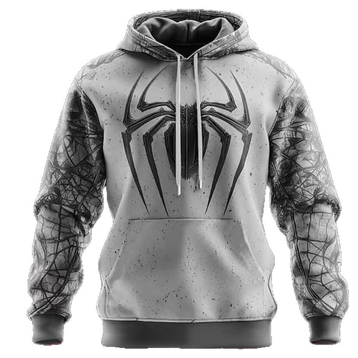 Herrarnas hoodies med unik spindelmönster och kontrasterande ärmar Mirla-Eva Jonsson