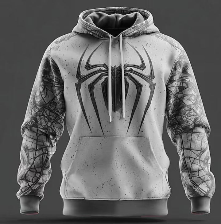 Herrarnas hoodies med unik spindelmönster och kontrasterande ärmar Mirla-Eva Jonsson