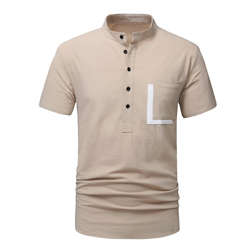 Herrarnas kortärmad Henley-t-shirt med praktisk knäppning Eva Jonsson-Eva Jonsson
