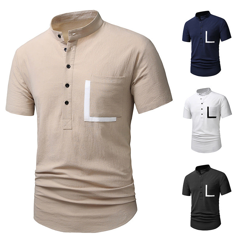 Herrarnas kortärmad Henley-t-shirt med praktisk knäppning Eva Jonsson-Eva Jonsson