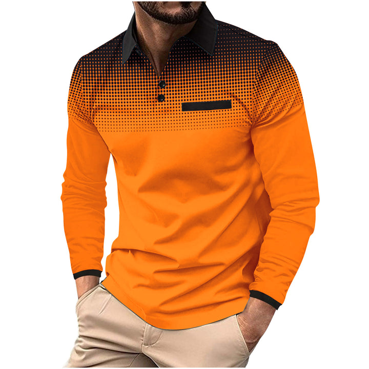 Herrarnas långärmad poloshirt med moderna designelementen Mirla-Eva Jonsson