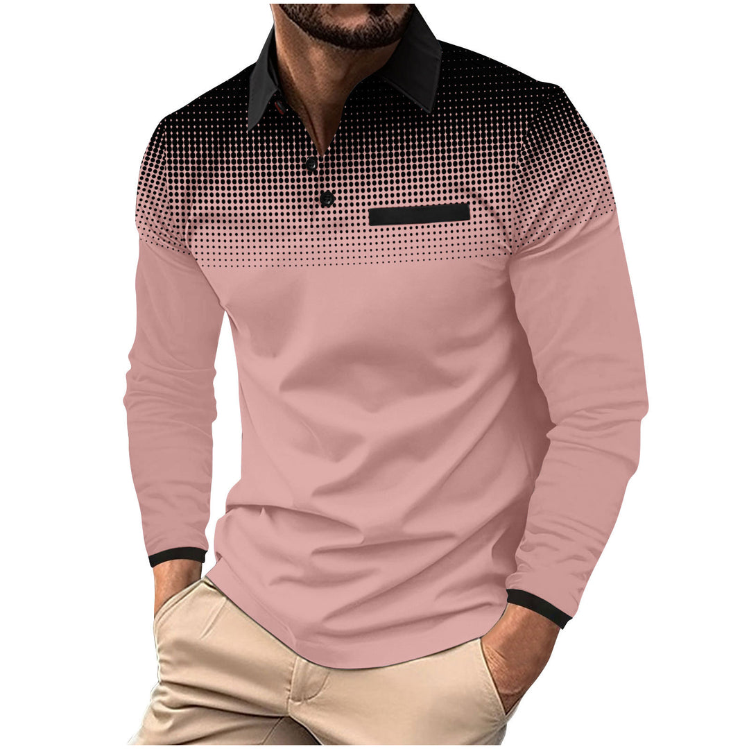 Herrarnas långärmad poloshirt med moderna designelementen Mirla-Eva Jonsson