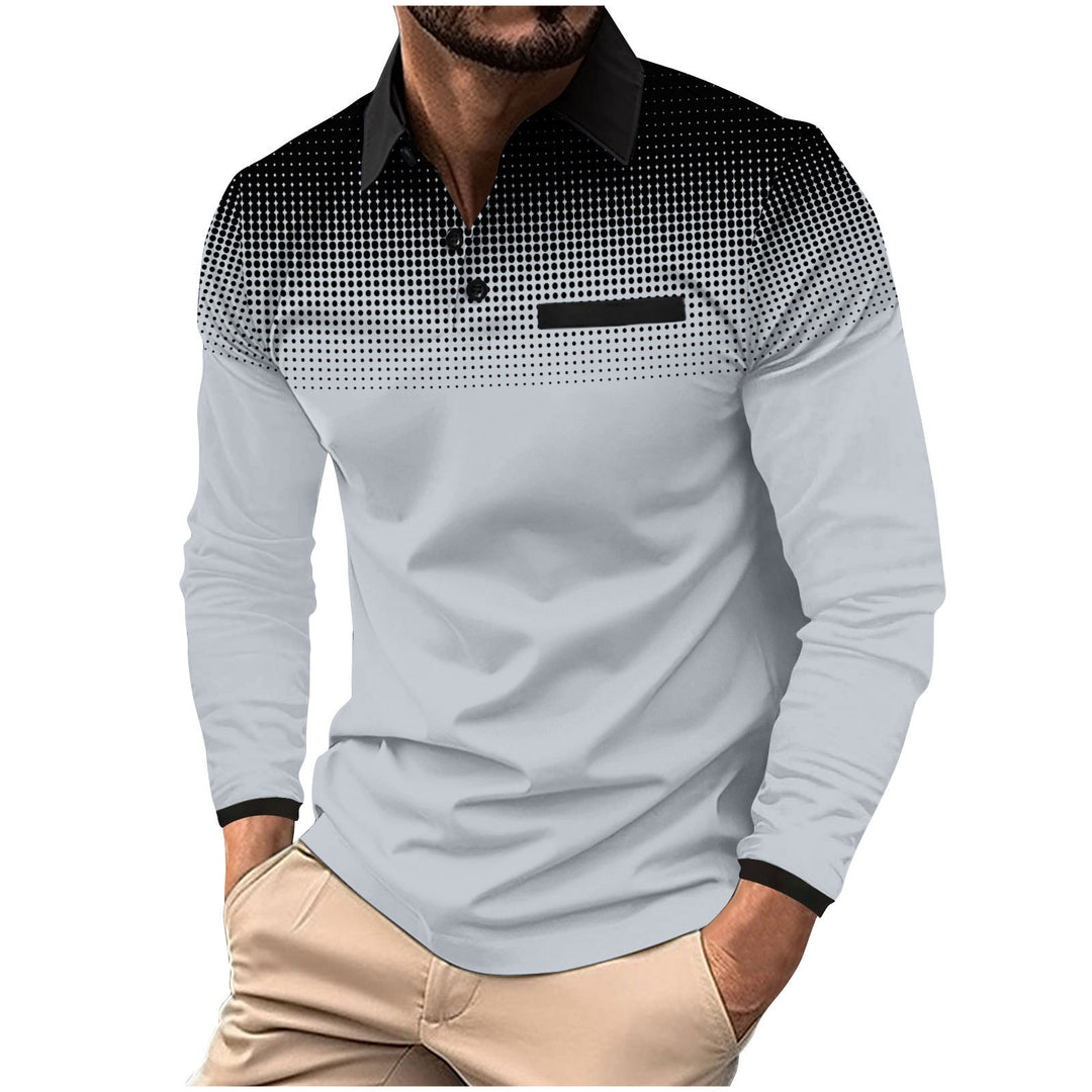Herrarnas långärmad poloshirt med moderna designelementen Mirla-Eva Jonsson