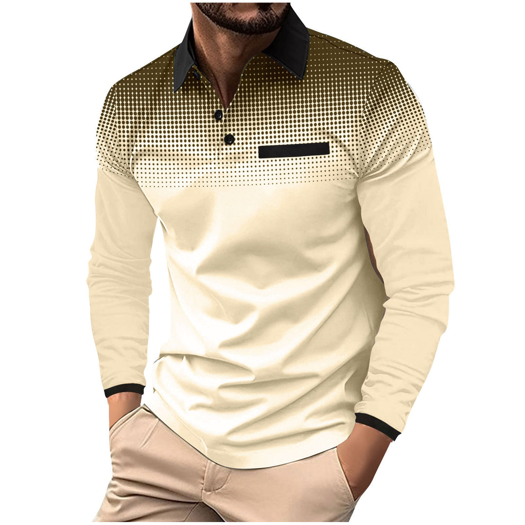 Herrarnas långärmad poloshirt med moderna designelementen Mirla-Eva Jonsson