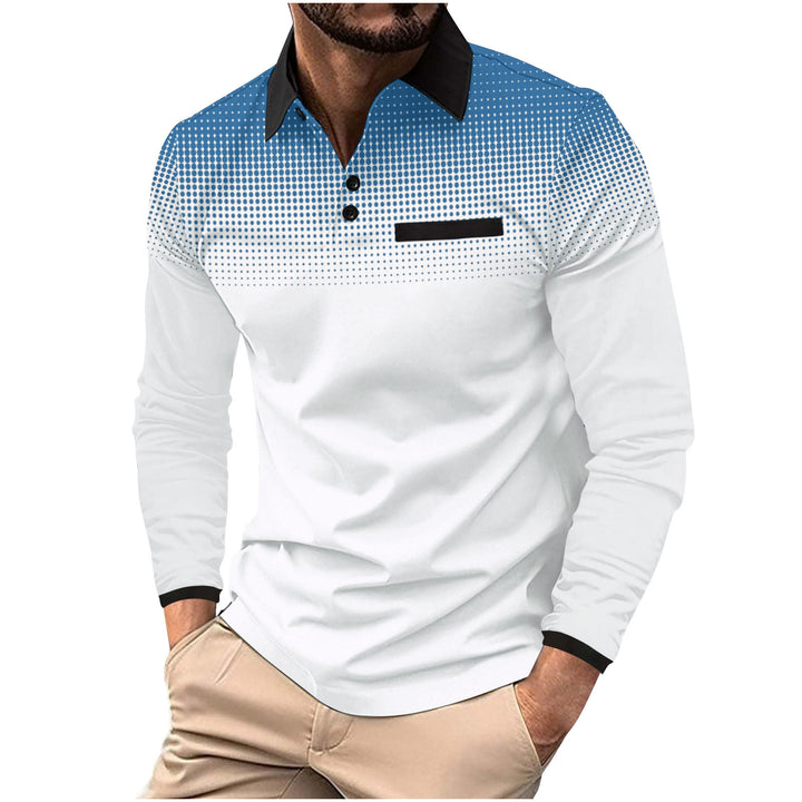 Herrarnas långärmad poloshirt med moderna designelementen Mirla-Eva Jonsson