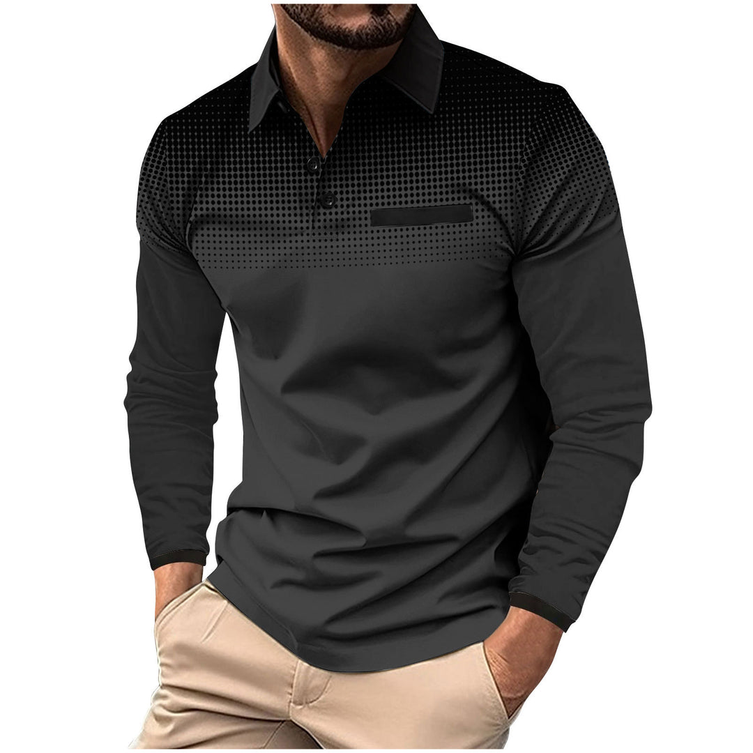 Herrarnas långärmad poloshirt med moderna designelementen Mirla-Eva Jonsson