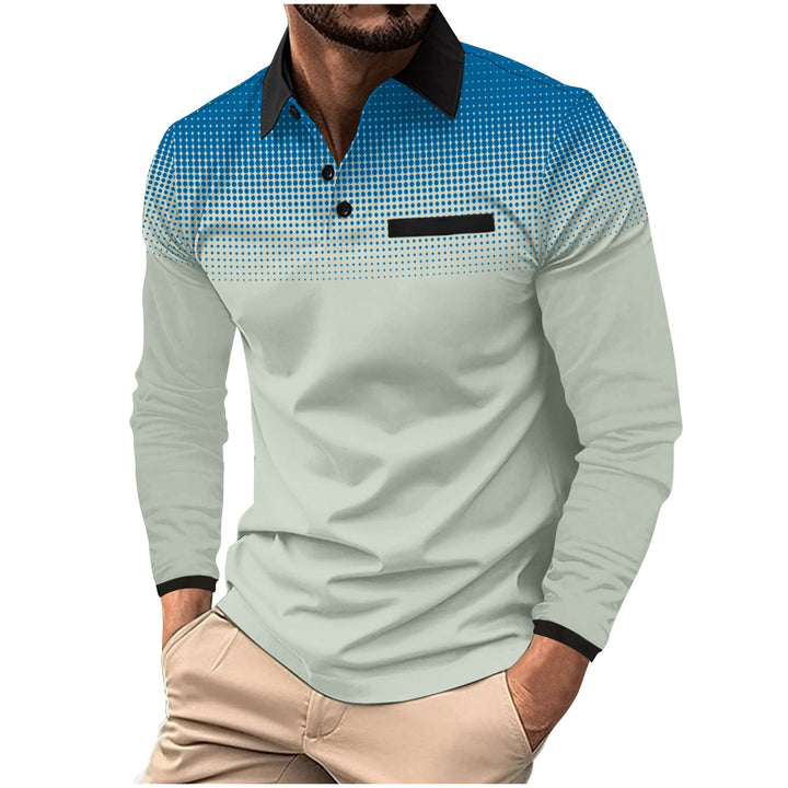 Herrarnas långärmad poloshirt med moderna designelementen Mirla-Eva Jonsson