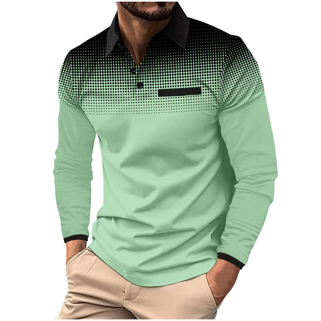 Herrarnas långärmad poloshirt med moderna designelementen Mirla-Eva Jonsson