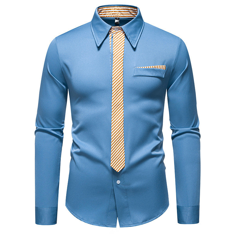 Herrarnas långärmad skjorta med innovativ krage-design och praktisk bröstficka Mirla-Eva Jonsson