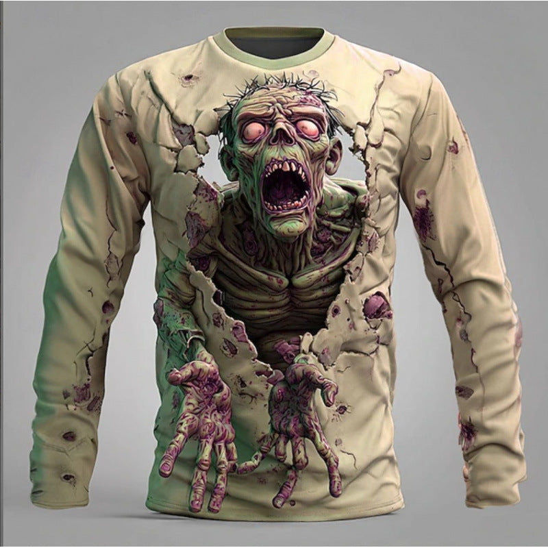 Herrarnas långärmad tröja med 3D Zombie-motiv Mirla-Eva Jonsson