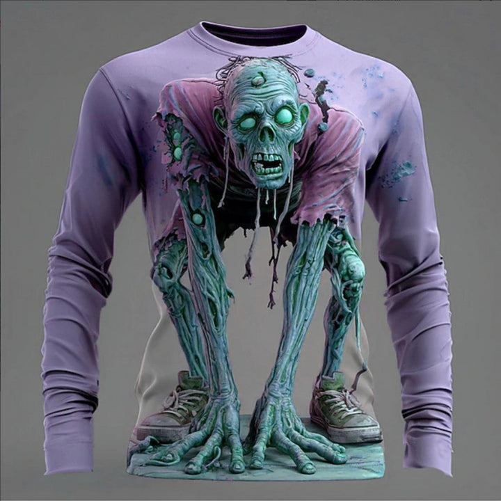 Herrarnas långärmad tröja med 3D Zombie-motiv Mirla-Eva Jonsson