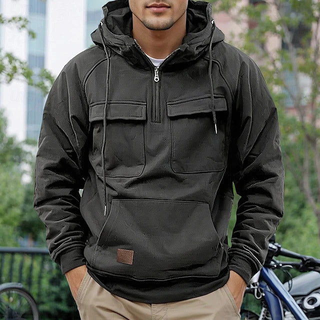 Herrarnas mode hoodie jacka med praktiska fickor Eva Jonsson-Eva Jonsson