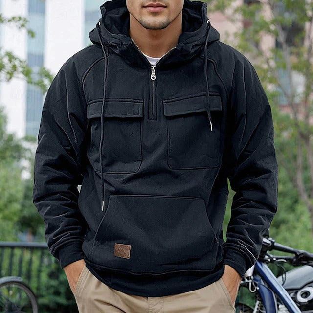 Herrarnas mode hoodie jacka med praktiska fickor Eva Jonsson-Eva Jonsson