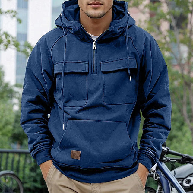 Herrarnas mode hoodie jacka med praktiska fickor Eva Jonsson-Eva Jonsson