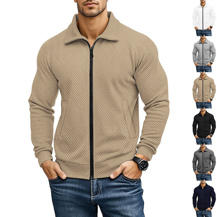Herrarnas mode sweatshirtjacka med strukturerad design Mirla-Eva Jonsson