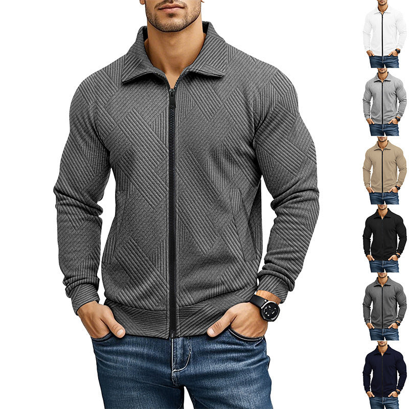 Herrarnas mode sweatshirtjacka med strukturerad design Mirla-Eva Jonsson