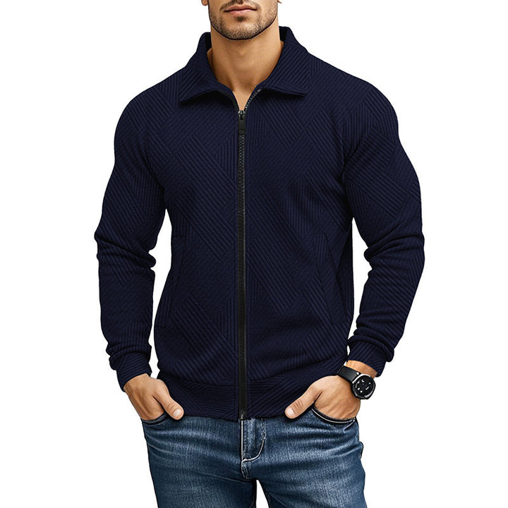 Herrarnas mode sweatshirtjacka med strukturerad design Mirla-Eva Jonsson