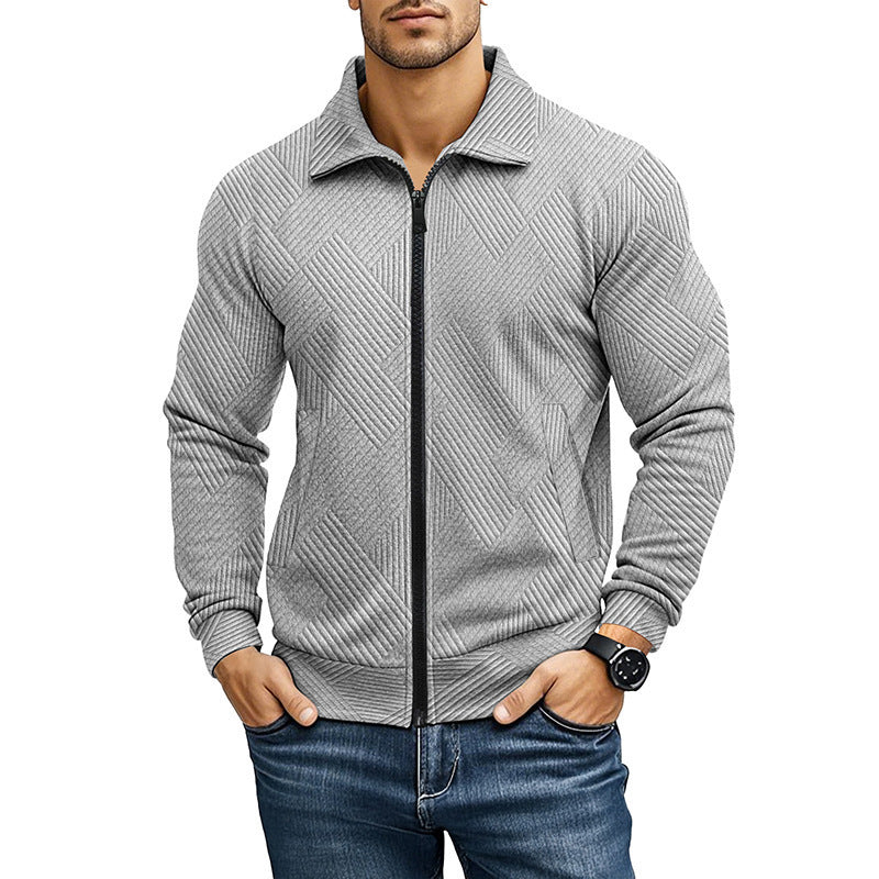 Herrarnas mode sweatshirtjacka med strukturerad design Mirla-Eva Jonsson