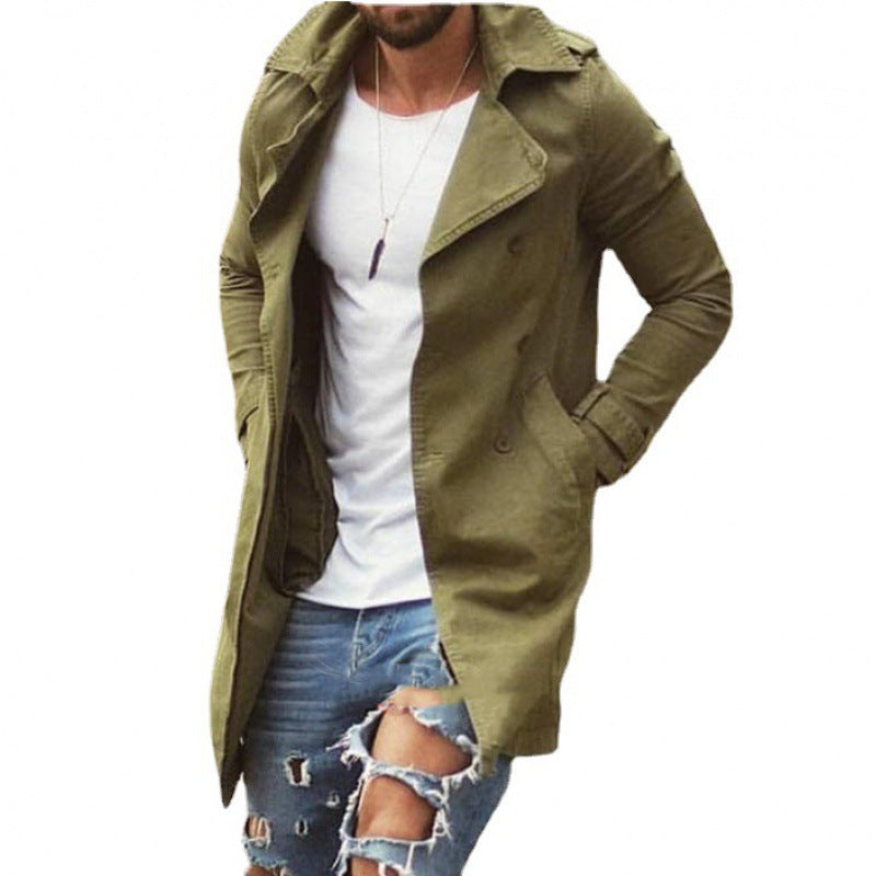 Herrarnas mode trenchcoat med dubbel knapprad och praktiska fickor Mirla-Eva Jonsson