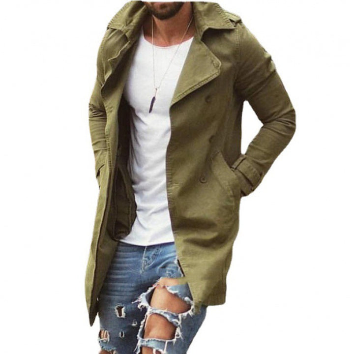 Herrarnas mode trenchcoat med dubbel knapprad och praktiska fickor Mirla-Eva Jonsson