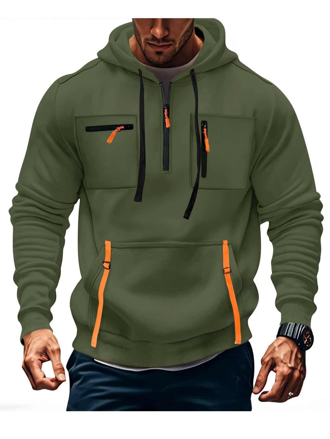 Herrarnas modehuva tröja med funktionella dragkedjefickor Mirla-Eva Jonsson