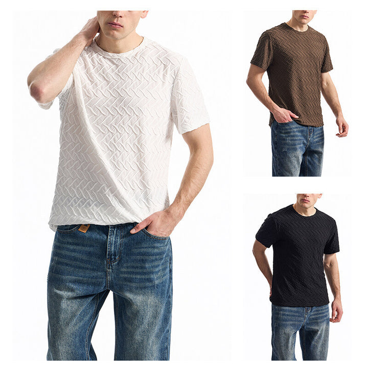 Herrarnas moderna T-shirt med strukturerad design Eva Jonsson-Eva Jonsson