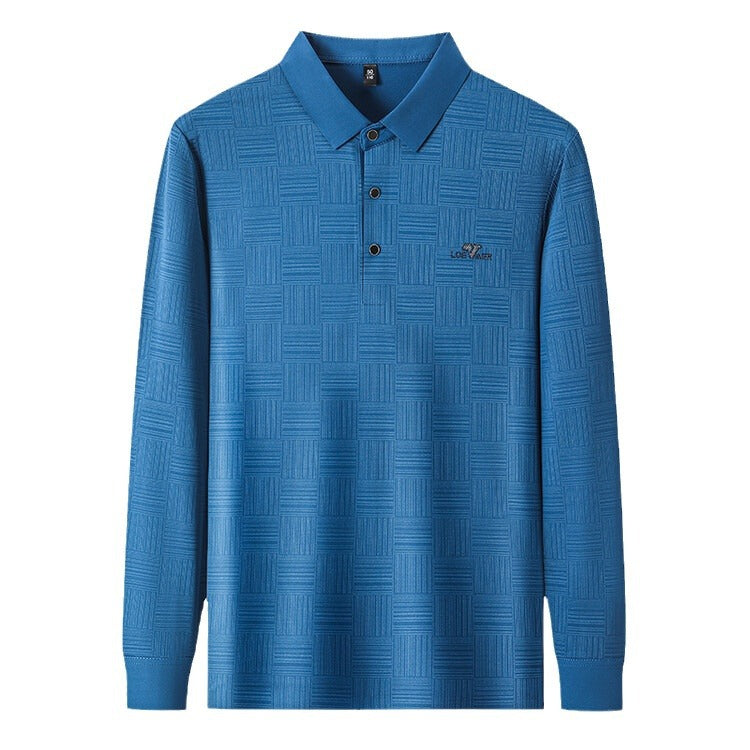 Herrarnas modiga långärmad polo med strukturerad design Eva Jonsson-Eva Jonsson