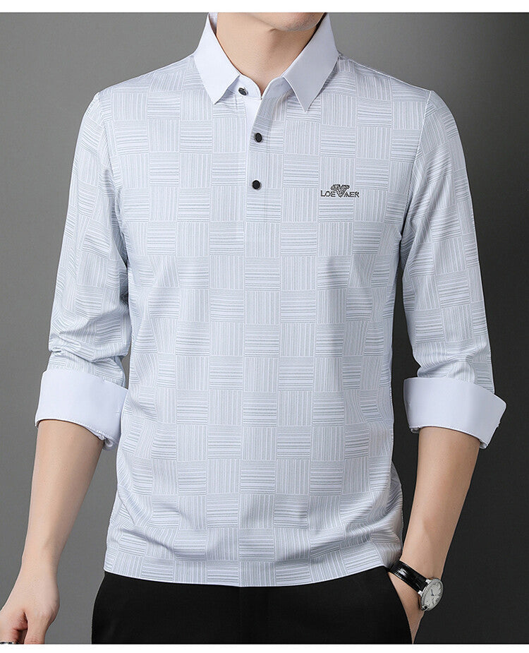 Herrarnas modiga långärmad polo med strukturerad design Eva Jonsson-Eva Jonsson