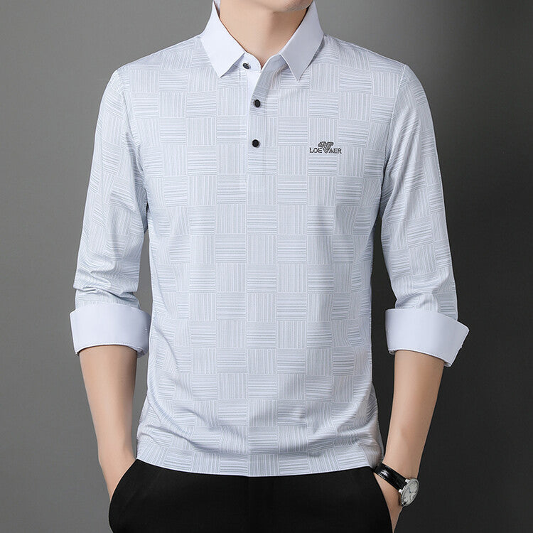 Herrarnas modiga långärmad polo med strukturerad design Eva Jonsson-Eva Jonsson