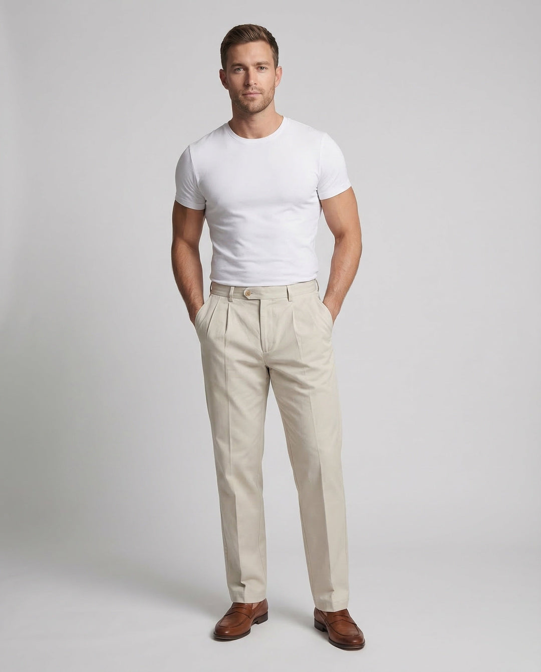 Herrarnas plisserade byxor Stretch-Eva Jonsson