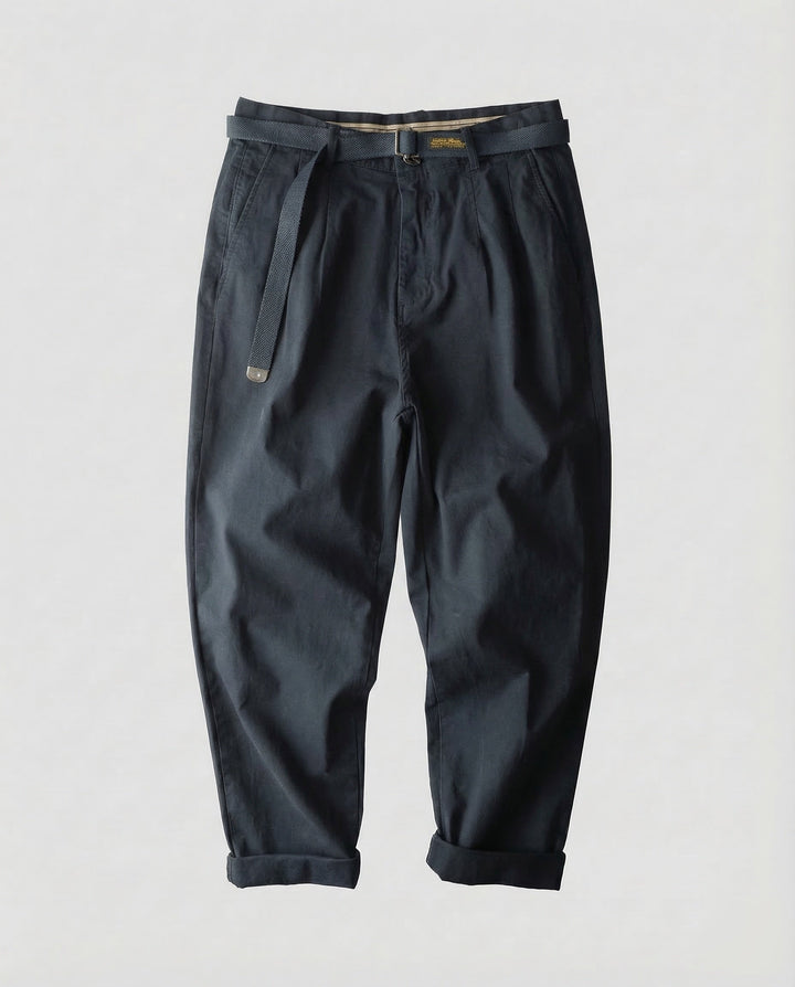 Herrarnas plisserade byxor tapered-Eva Jonsson