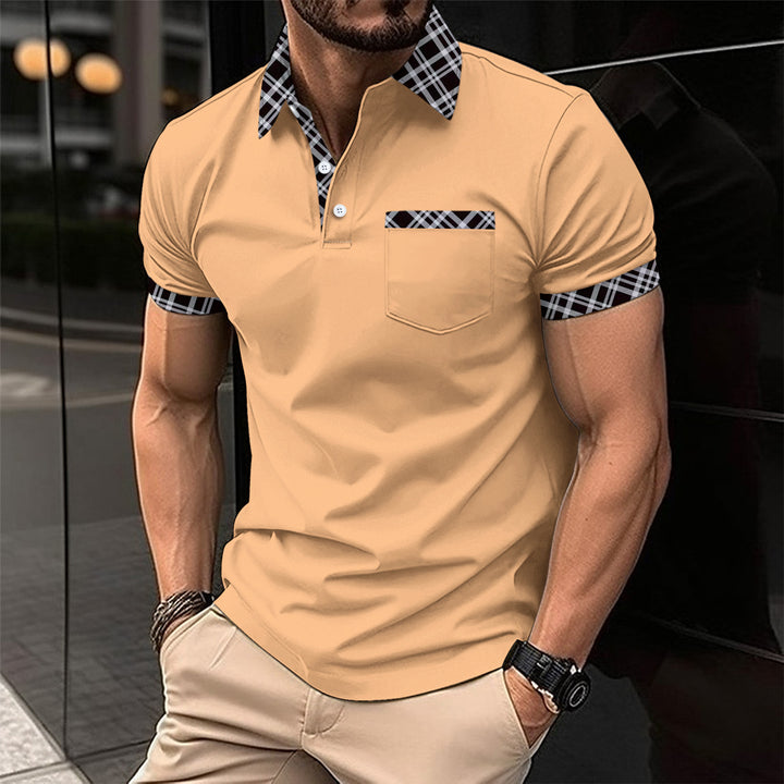 Herrarnas polo-pickad med modern rutmönster och eleganta detaljer Mirla-Eva Jonsson