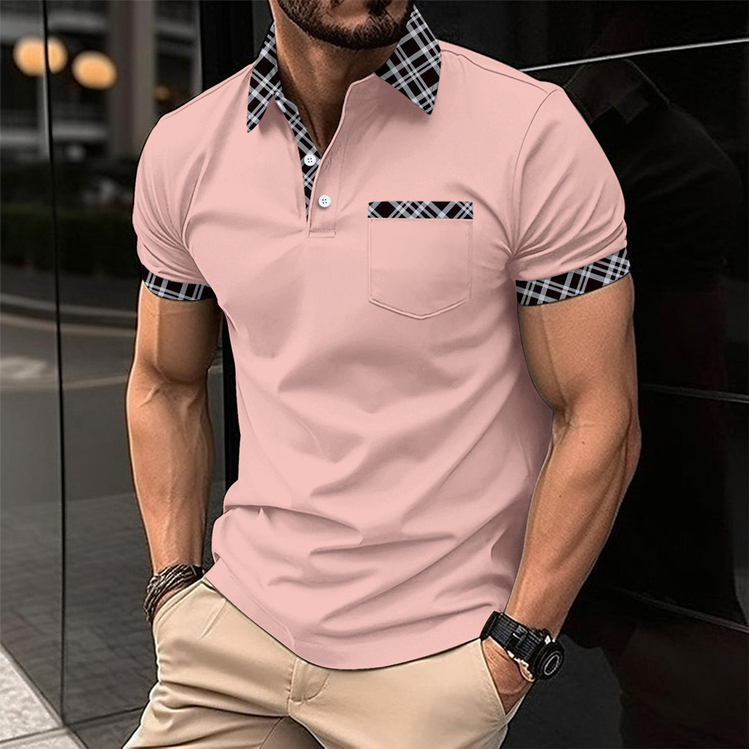 Herrarnas polo-pickad med modern rutmönster och eleganta detaljer Mirla-Eva Jonsson