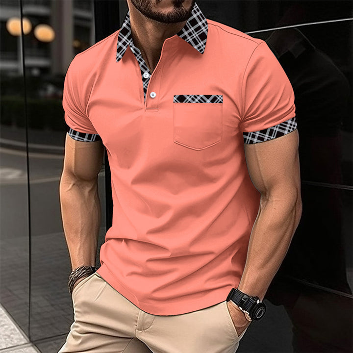 Herrarnas polo-pickad med modern rutmönster och eleganta detaljer Mirla-Eva Jonsson