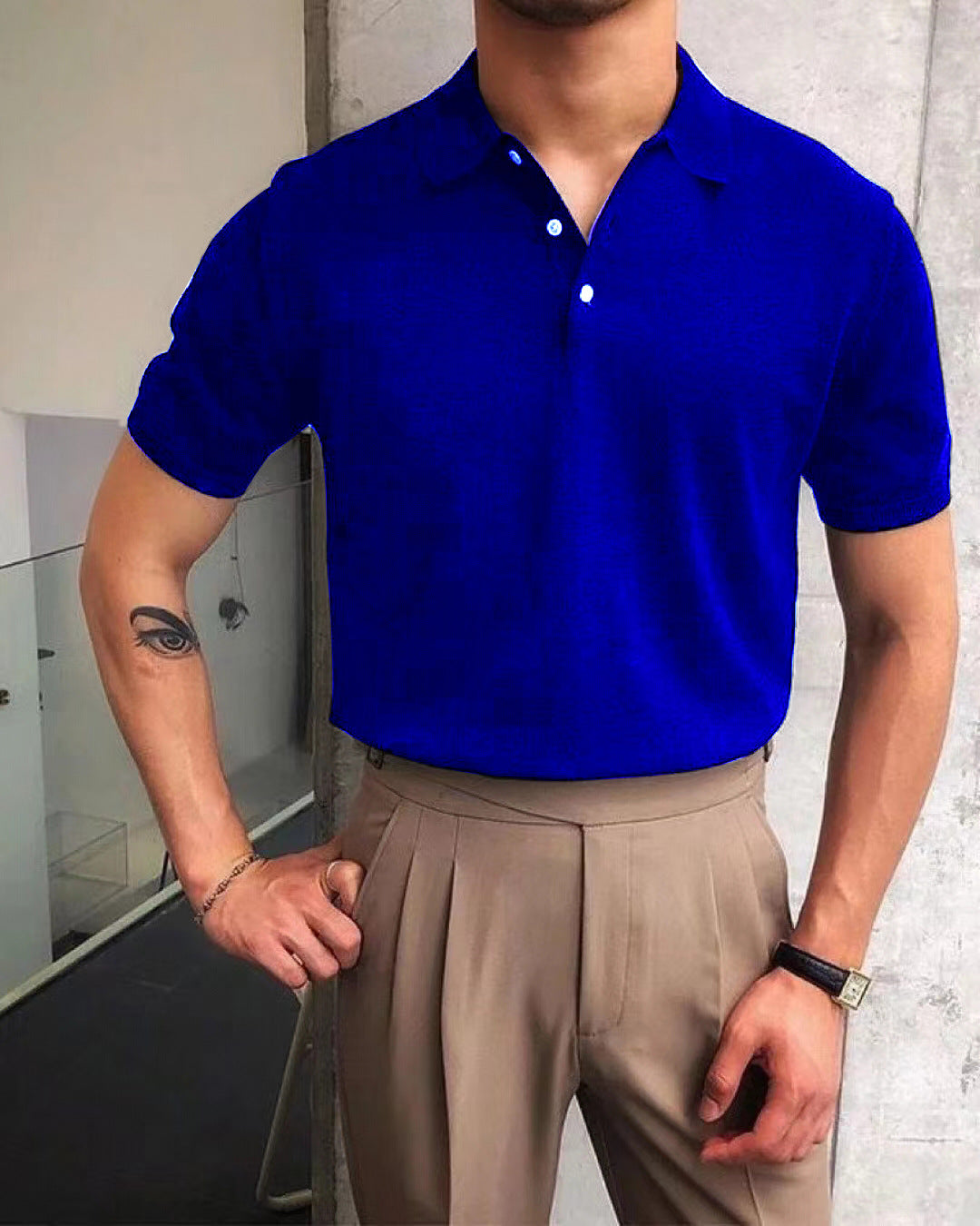 Herrarnas polo-shirt i högkvalitativ bomullsmix och moderiktig ståkrage Mirla-Eva Jonsson