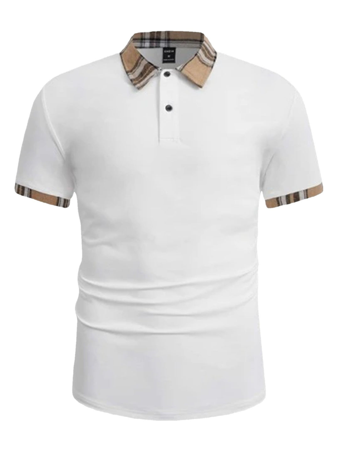 Herrarnas polo skjorta med modern rutdetalj Mirla-Eva Jonsson