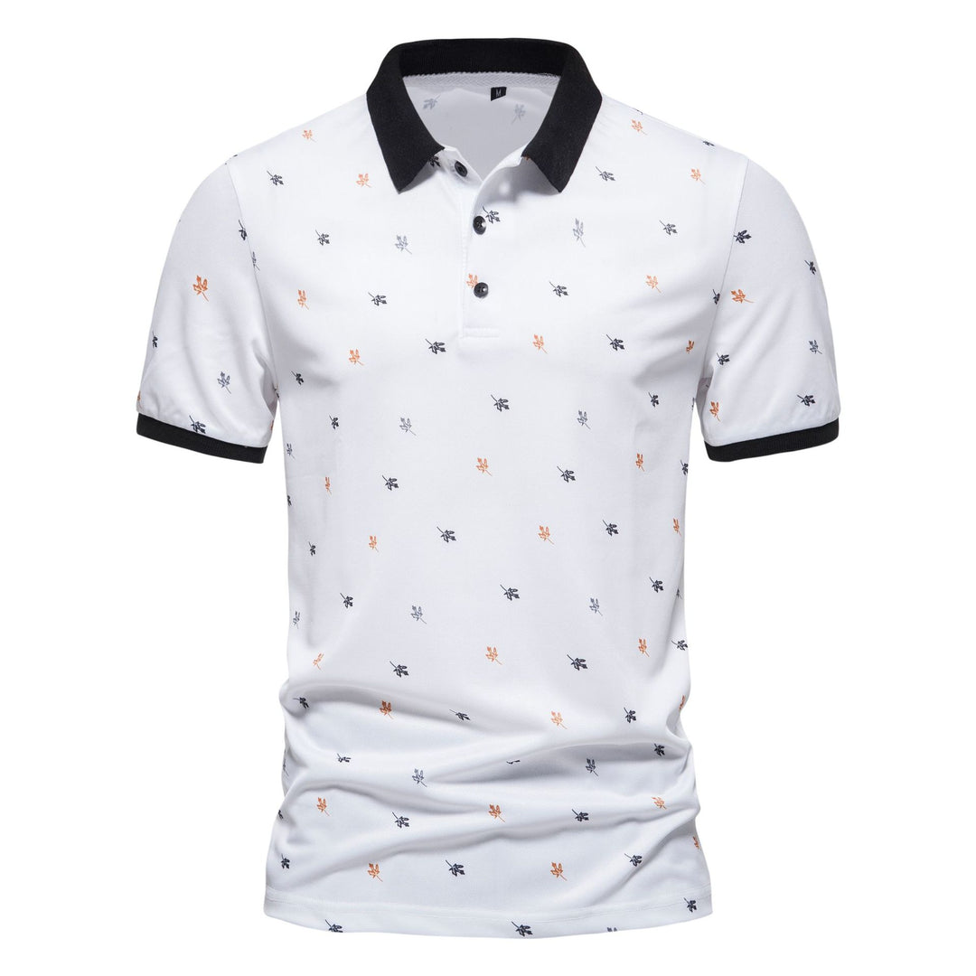 Herrarnas polo t-shirt med unik mönster och modern ståkrage Mirla-Eva Jonsson