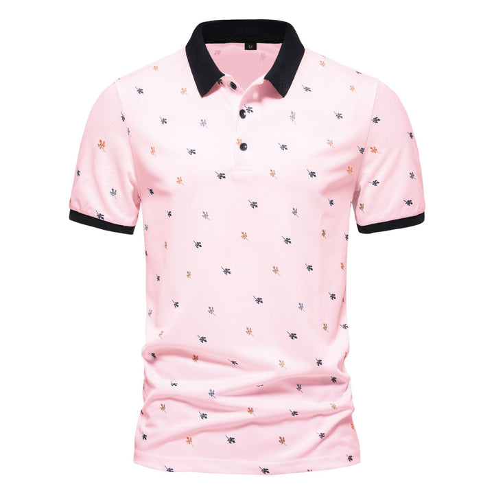 Herrarnas polo t-shirt med unik mönster och modern ståkrage Mirla-Eva Jonsson