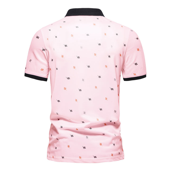 Herrarnas polo t-shirt med unik mönster och modern ståkrage Mirla-Eva Jonsson