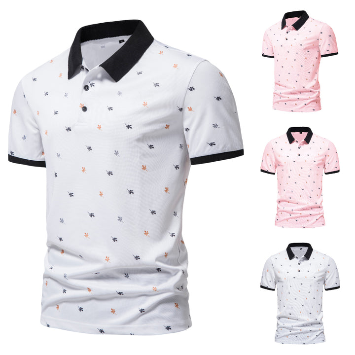 Herrarnas polo t-shirt med unik mönster och modern ståkrage Mirla-Eva Jonsson