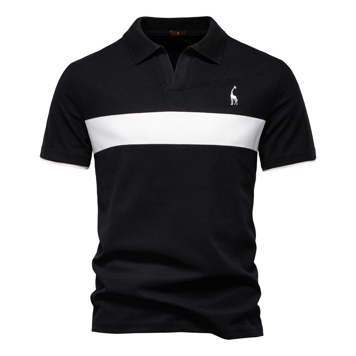 Herrarnas poloshirt med modern blockdesign och högkvalitativ bomullsblandning Mirla-Eva Jonsson