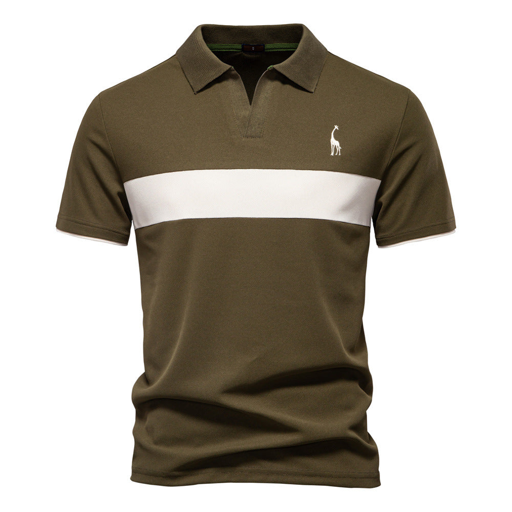 Herrarnas poloshirt med modern blockdesign och högkvalitativ bomullsblandning Mirla-Eva Jonsson