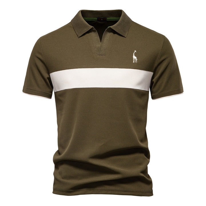 Herrarnas poloshirt med modern blockdesign och högkvalitativ bomullsblandning Mirla-Eva Jonsson